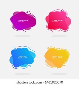 stock vector modern abstract vector banner set flat geometric liquid form with various colors modern vector
