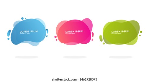 stock vector modern abstract vector banner set flat geometric liquid form with various colors modern vector