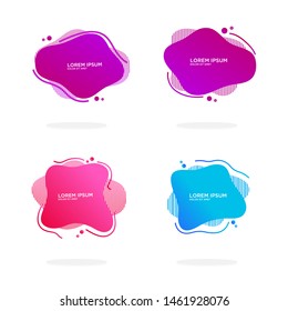 stock vector modern abstract vector banner set flat geometric liquid form with various colors modern vector