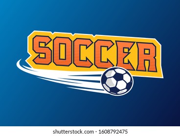 stock vector modern soccer or football emblem typeface. sports logo illustration