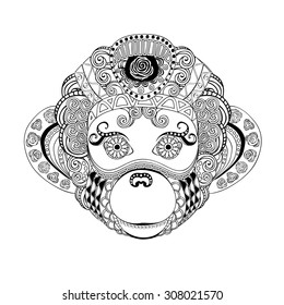 stock vector monkey doodle silhouette