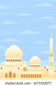 stock vector mosque building scene. building and landmarks, house of worship, architectural concept flat vector illustration
