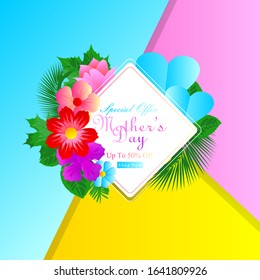 stock vector mothers day sale banner social media template design with floral design and gradient color for social media web