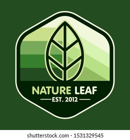 stock vector nature leaf, leaves and landscape logo design. green life, green leaves, ecology, natural, green life, botanical logo icon concept.