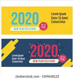 Stock Vector New Year Eve Sale Discount Shop for Shopping Commercial Business Company