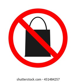 Stock vector of no bag Prohibition for bringing packet bag. Don't bring anything.
