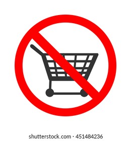 Stock vector of no trolley. Prohibition for using trolley.
