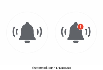 Icono de campana de notificación vectorial de entrada para la campana de sondeo del vector de mensaje entrante y signo de número de notificación.