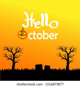 stock vector of october month in orange and black