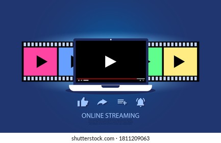 Stock vector online streaming promotions concept flat design