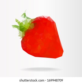 Stock vector origami strawberry vector from triangles
