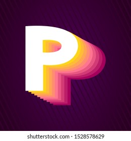 stock vector P retro bold alphabet retro typeface letter, abstract logo icon design template for business corporate. minimalistic concept logo design.
