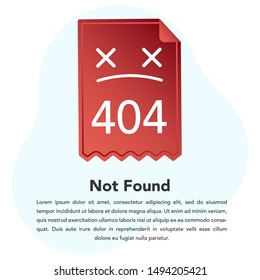 stock vector page not found template with emoticon paper. 404 error design for web page. vector illustration background.