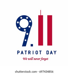 stock vector patriot day poster we will never forget you september vector illustration