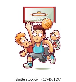 stock vector people playing basketball illustration