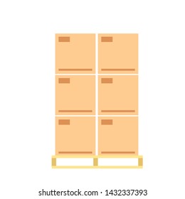 stock vector pile of stacked sealed-goods cardboard boxes flat style vector illustration isolated on white