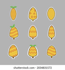 Stock vector of Pine Cones collection sticker 