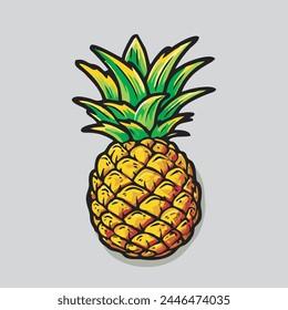 Stock vector of pineapple graphic object illustration.