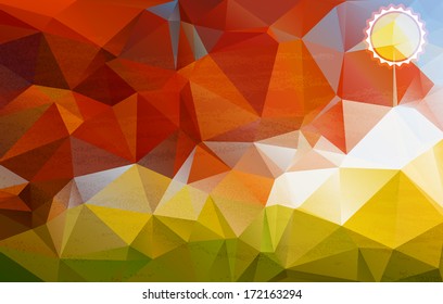 Stock vector polygonal background colorful with triangles