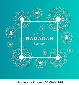 stock vector ramadan kareem concept horizontal banner with islamic geometric square frame