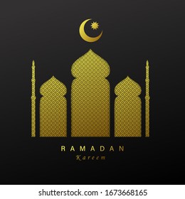 stock vector ramadan kareem concept horizontal banner with islamic geometric square frame