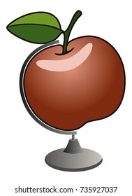 Stock vector red apple globe on white background