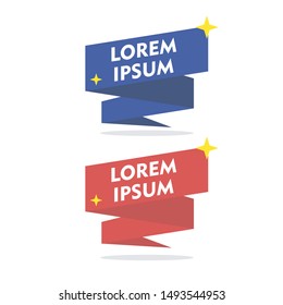 Stock Vector Red Blue Ribbon Design Banner and Backdrop Style For Creative Business