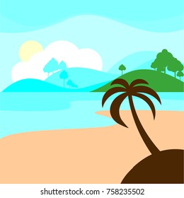 stock vector relax and tropical island