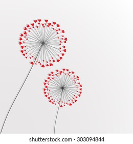 Stock vector romantic couple of dandelions