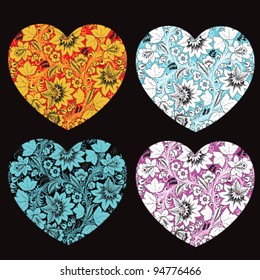 Stock vector russian hearts. Valentines day card