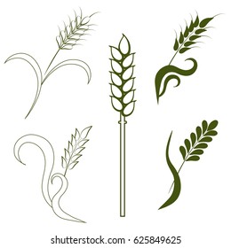 Stock vector rye, wheat logo elements, graphic design elements for product packing design stock vector illustration