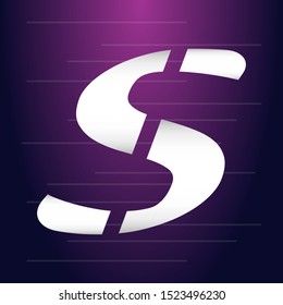 stock vector S italic bold letter, technology, futuristic abstract logo icon design template for business corporate. minimalistic concept logo design.
