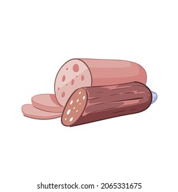 Stock vector of salami isolated on white background