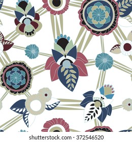 stock vector seamless doodle floral pattern. orient. 