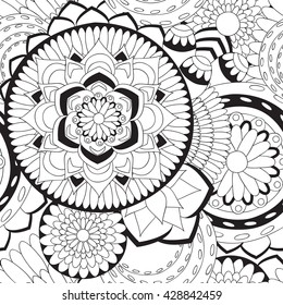 stock vector seamless doodle  floral pattern. orient. abstract background