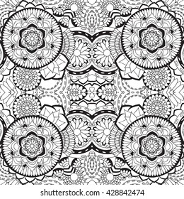 stock vector seamless doodle  floral pattern. orient. abstract background