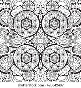 stock vector seamless doodle  floral pattern. orient. abstract background