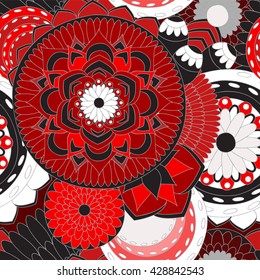 stock vector seamless doodle  floral pattern. orient. abstract background