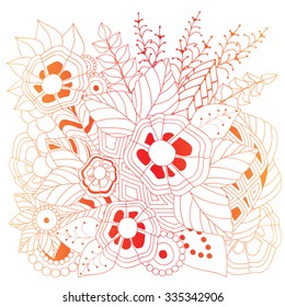 stock vector seamless floral  doodle pattern.
