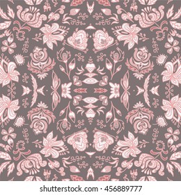 stock vector seamless floral pattern for printing on paper, fabric. Indian, arabic, russian or orient ornament