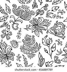 stock vector seamless floral pattern for printing on paper, fabric. Indian, arabic, russian or orient ornament