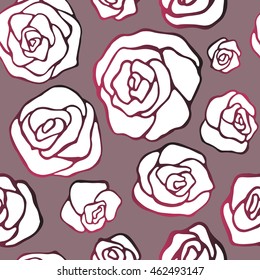 stock vector seamless floral pattern for printing on paper, fabric. rose ornament