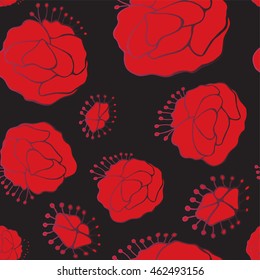 stock vector seamless floral pattern for printing on paper, fabric. rose ornament