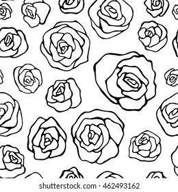 stock vector seamless floral pattern for printing on paper, fabric. rose ornament