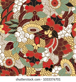 stock vector seamless flower, doodle pattern. abstract art background