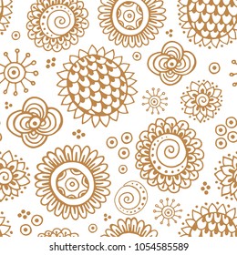 stock vector seamless flower, doodle pattern. abstract art background