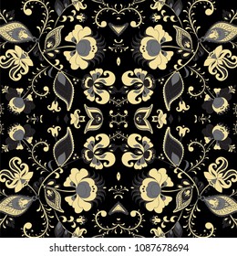 stock vector seamless flower, doodle pattern. abstract art background