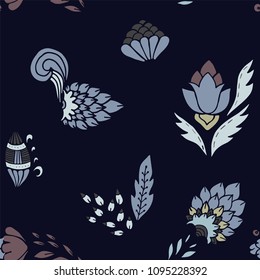 stock vector seamless flower, doodle pattern. abstract art background