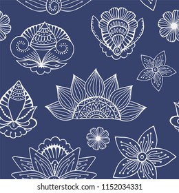 stock vector seamless flower, doodle pattern. abstract art background