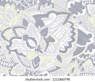 stock vector seamless flower, doodle pattern. abstract art background